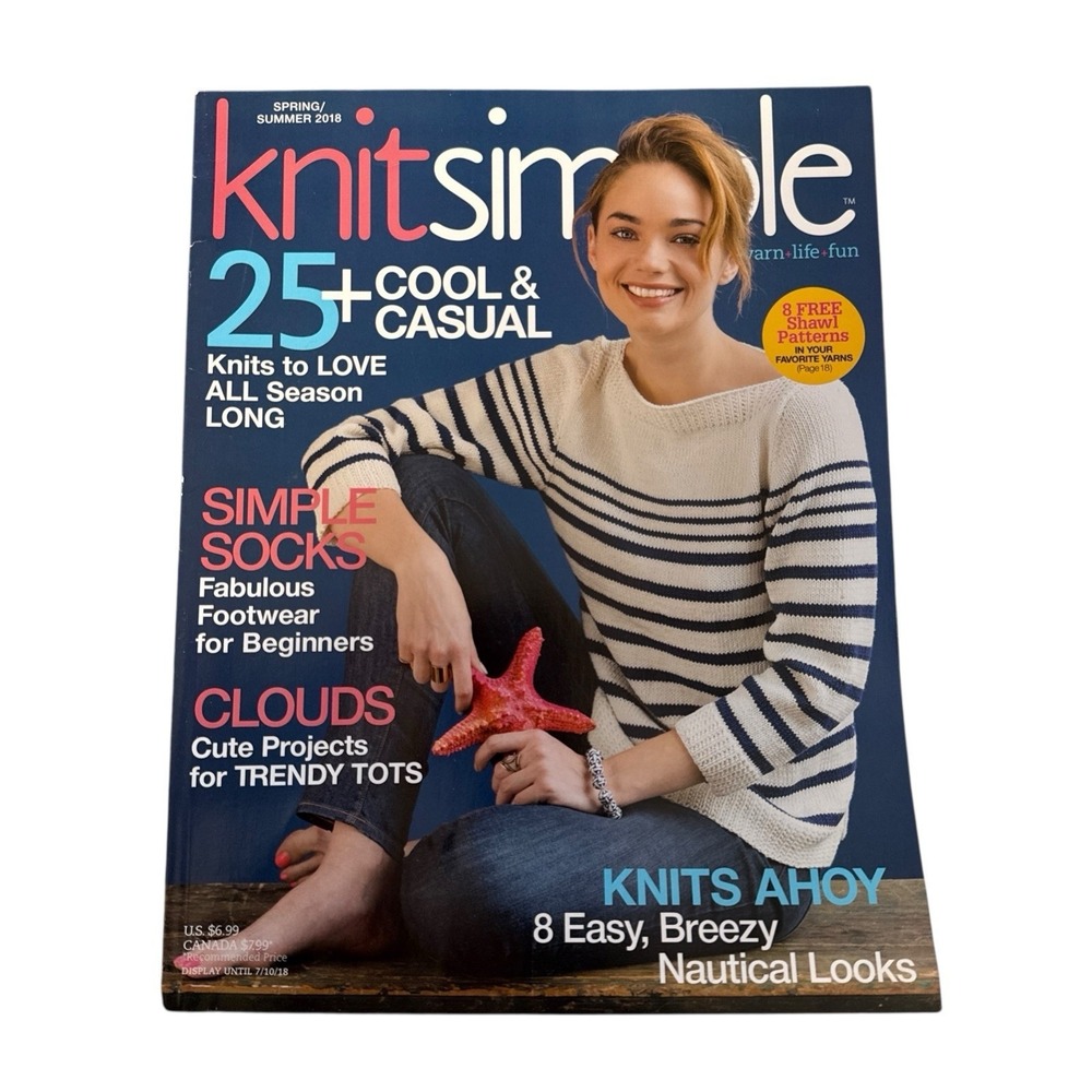 Knit Simple‎ Magazine Spring/Summer 2018 Issue Nautical Looks Knitting Pattern